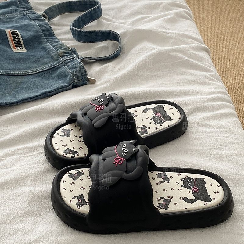 Men'S Shoes Non Slip - Printting Cute Bear Women Slippers Summer
