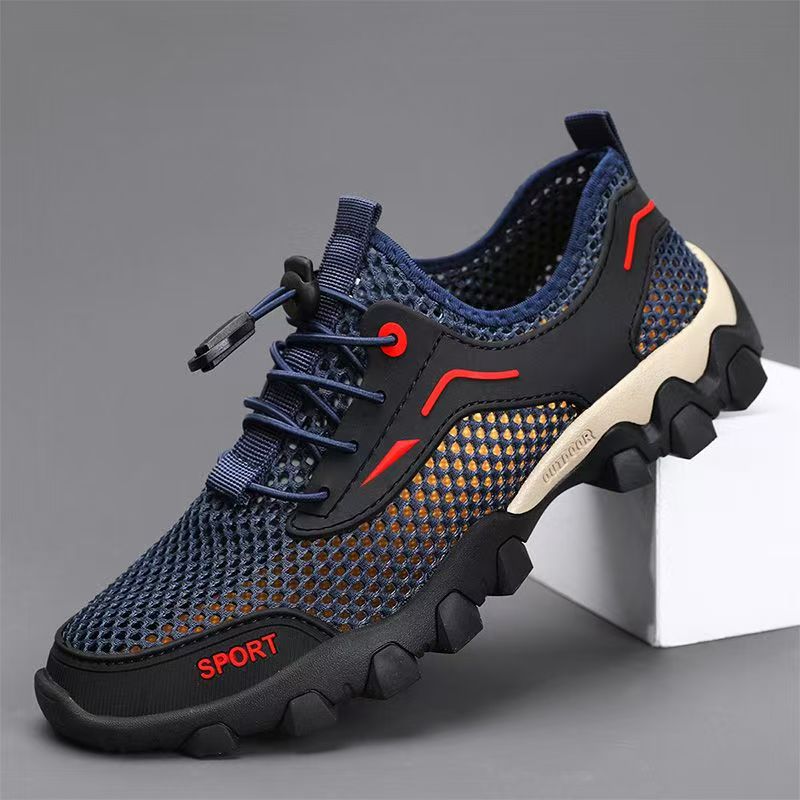 Men'S Shoes Non Slip - Men Summer New Big Mesh Big