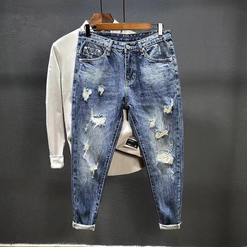 Nine-point jeans with holes fo - Men'S Shoes With Jeans recension och pris