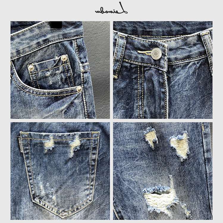 Nine-point jeans with holes fo - Men'S Shoes With Jeans recension och pris