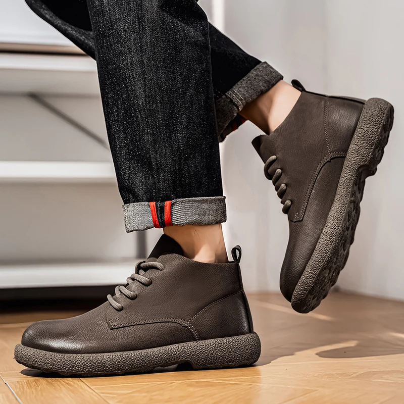 Men Ankle Boots Brown Short Bo - Men Shoes Trends recension och pris
