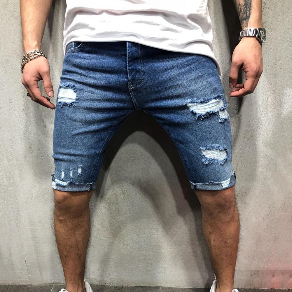 Men Short Jeans Denim Tight Sh - Men'S Shoes With Jeans recension och pris