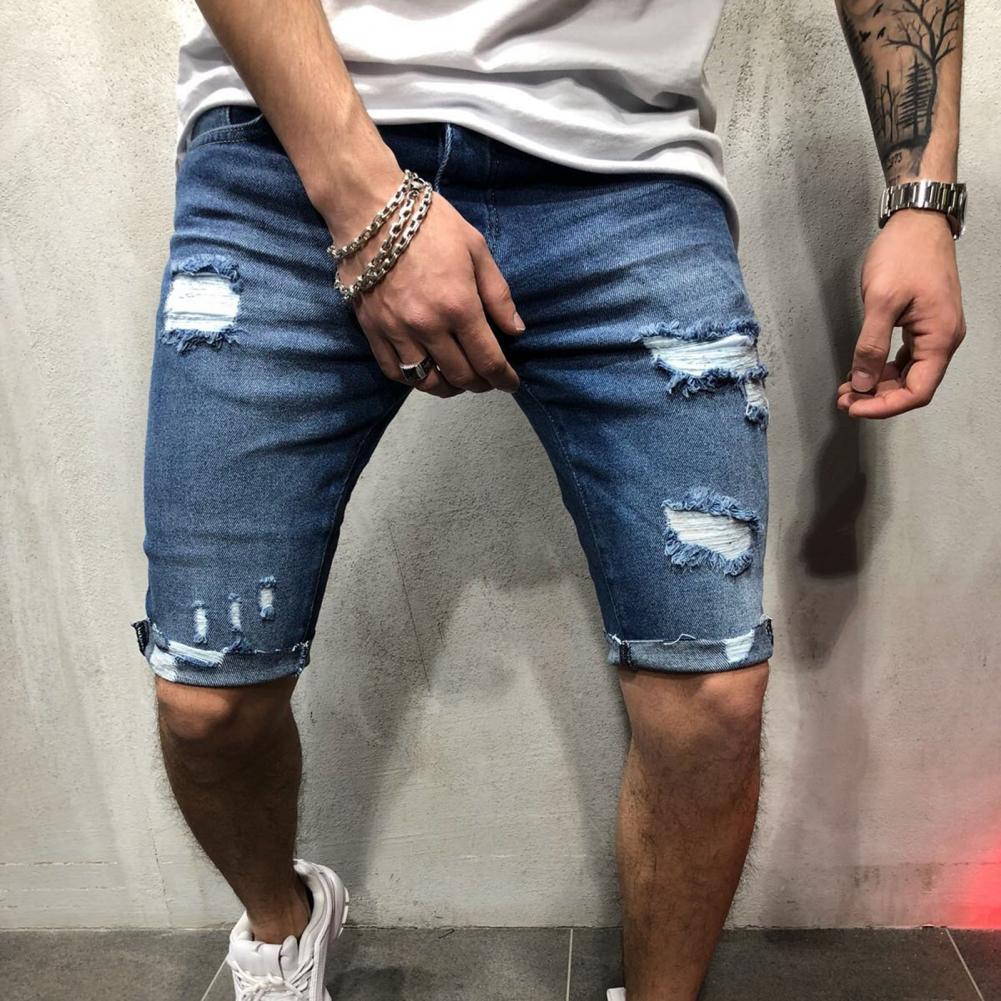 Men Short Jeans Denim Tight Sh - Men'S Shoes With Jeans recension och pris